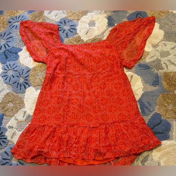 Anthropologie Plus | Maeve Short Sleeve Smocked Open Back Mini Dress Tunic - Picture 3 of 11